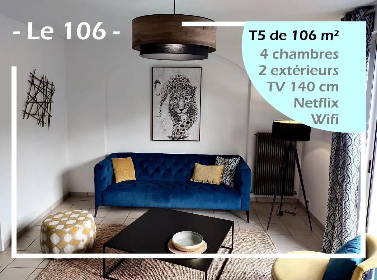 Apartment Le 106 - Spacieux Elegant T5 - 106 M2 - De 1 A 4 Chambres - Wifi Exterieur Rodez